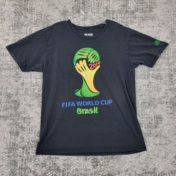 ADIDAS FIFA World Cup 2014 Brasil Shirt Men's Large Black Soccer Football - Picture 1 of 10